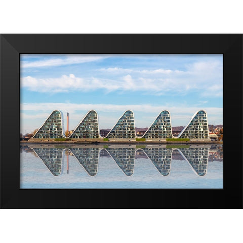 The Wave. Black Modern Wood Framed Art Print by Londal, Leif