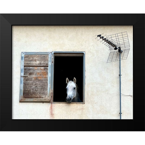The window Black Modern Wood Framed Art Print by Grifantini, Lorenzo