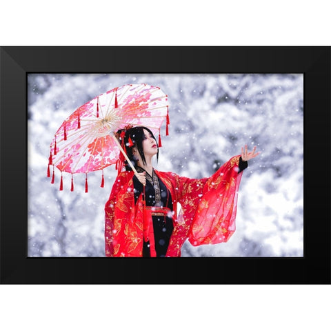 Red Earth Black Modern Wood Framed Art Print by Suemasa, Hiroaki