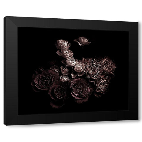 Roses Black Modern Wood Framed Art Print by Julie, Angel