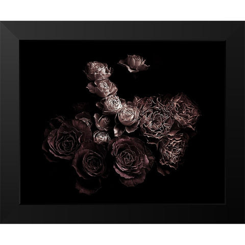 Roses Black Modern Wood Framed Art Print by Julie, Angel
