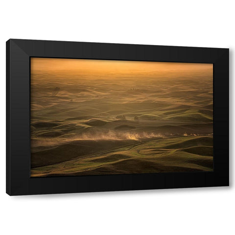 The Palouse In The Morning Black Modern Wood Framed Art Print with Double Matting by Wang, Ti