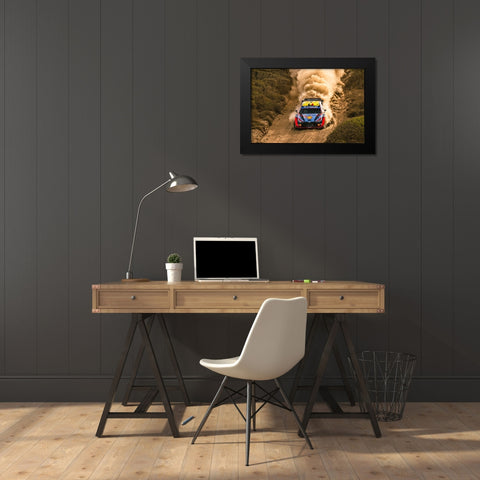 Hyundai Wrc Black Modern Wood Framed Art Print by Szabo, Attila