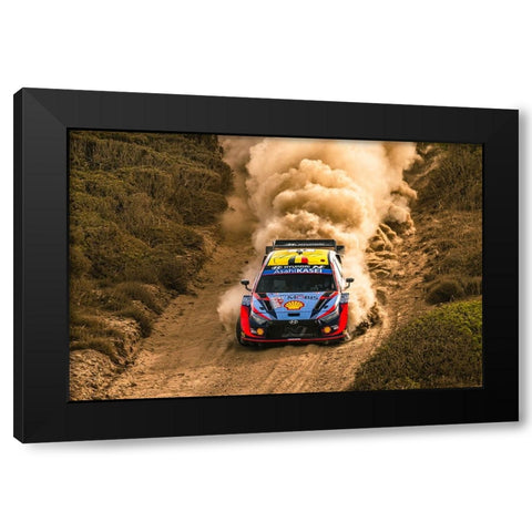 Hyundai Wrc Black Modern Wood Framed Art Print by Szabo, Attila