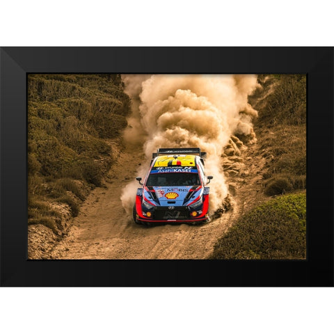 Hyundai Wrc Black Modern Wood Framed Art Print by Szabo, Attila