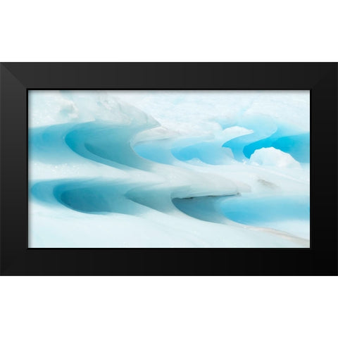 Glacier In The Land Of Fire (Tierra Del Fuego) Black Modern Wood Framed Art Print by Gross, Benny