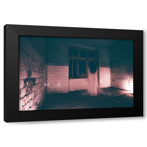 Prisoner Of The Time Black Modern Wood Framed Art Print with Double Matting by Erika, Eros