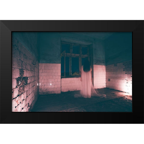 Prisoner Of The Time Black Modern Wood Framed Art Print by Erika, Eros