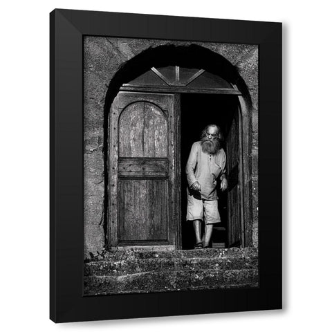 The Timekeeper Black Modern Wood Framed Art Print by Benezech, Martine