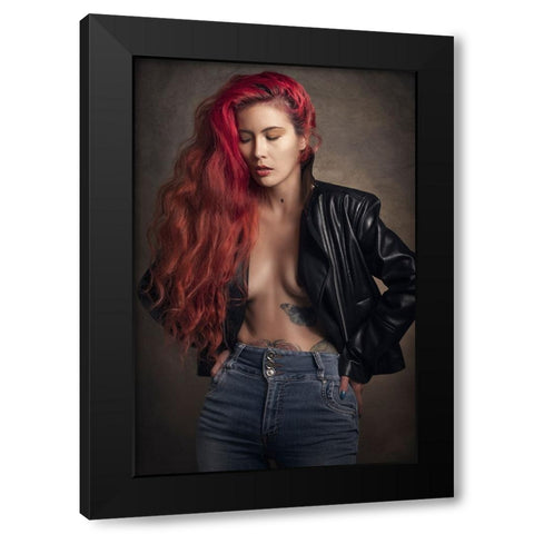 Stronger Than Ever Black Modern Wood Framed Art Print with Double Matting by Tejada, Cesar