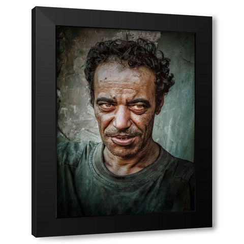 Portrait Black Modern Wood Framed Art Print by Elsharma, Yasmin