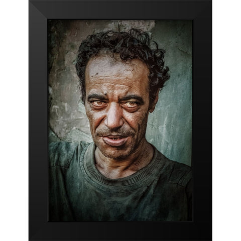 Portrait Black Modern Wood Framed Art Print by Elsharma, Yasmin