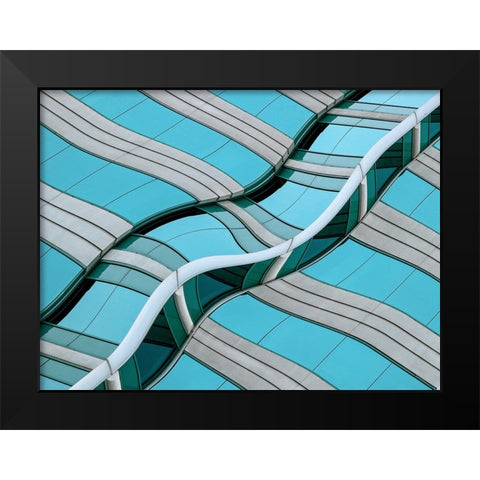 Urban Reflections Abstract Black Modern Wood Framed Art Print by Wechsler, Robin