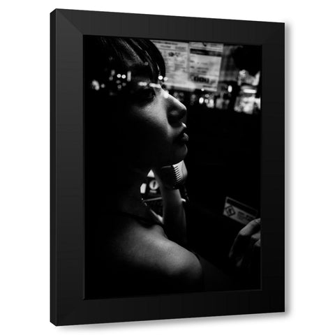 Melt In The Night Black Modern Wood Framed Art Print by Yuimei