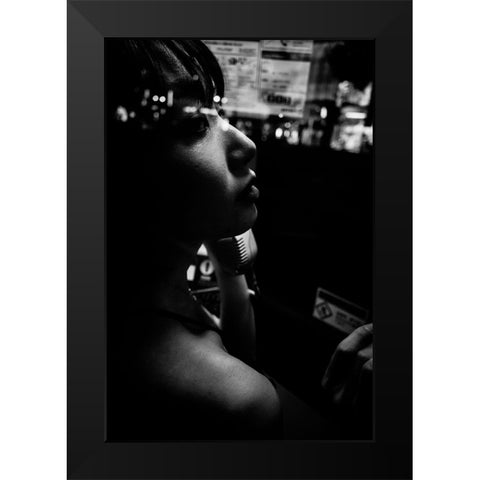 Melt In The Night Black Modern Wood Framed Art Print by Yuimei