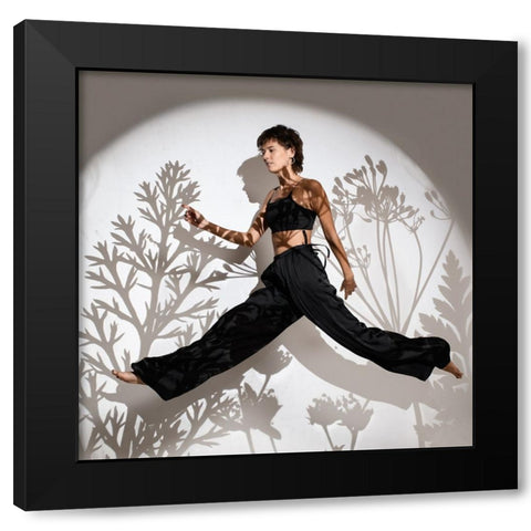 Hang Out Black Modern Wood Framed Art Print with Double Matting by Anton, Rostovskiy
