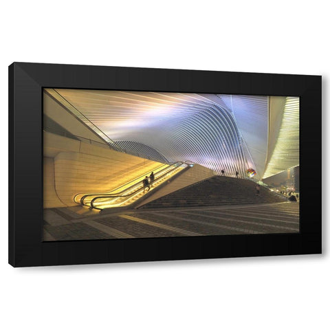 Station Luik ,Werk Van Calatrava Black Modern Wood Framed Art Print by Agterhof, Piet