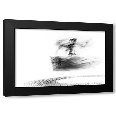 Spinning Black Modern Wood Framed Art Print by Ragab, Hesham
