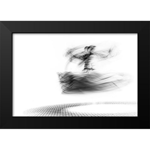 Spinning Black Modern Wood Framed Art Print by Ragab, Hesham