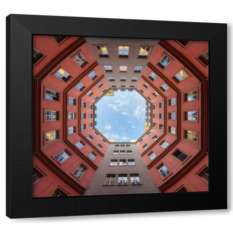 Palazzo Ottagonale Black Modern Wood Framed Art Print by Figueras, Antoni