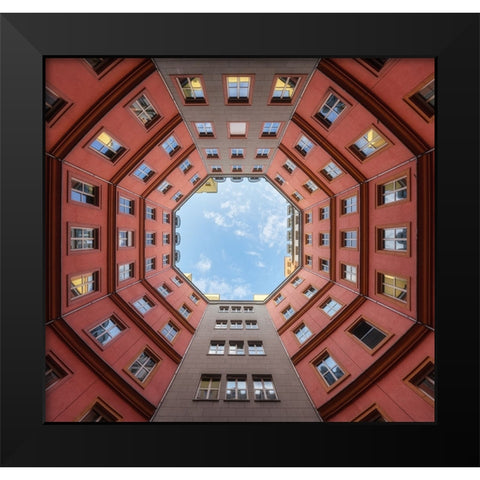 Palazzo Ottagonale Black Modern Wood Framed Art Print by Figueras, Antoni