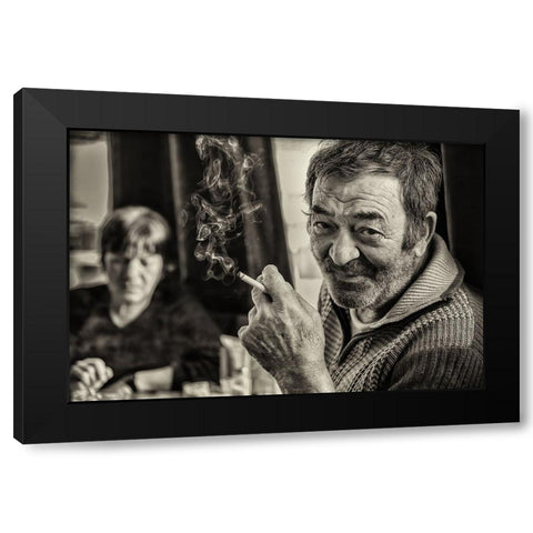 Working Class Hero Black Modern Wood Framed Art Print with Double Matting by Thanasaki