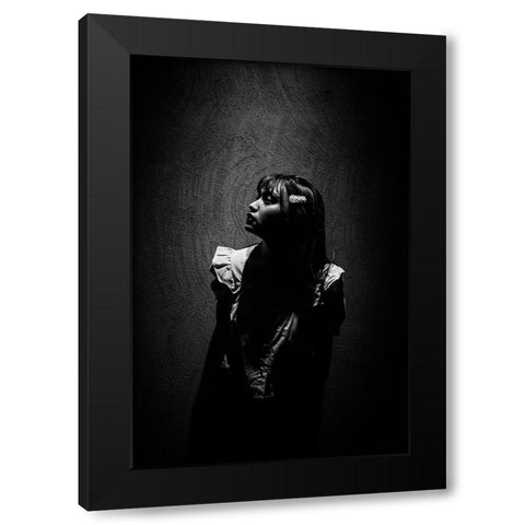 She Is Illuminated Black Modern Wood Framed Art Print with Double Matting by Yuimei