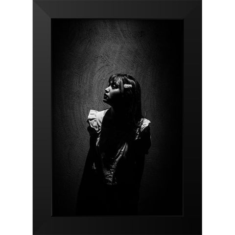 She Is Illuminated Black Modern Wood Framed Art Print by Yuimei