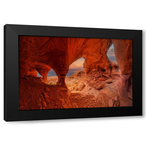 Hidden Wonder in Badland Black Modern Wood Framed Art Print with Double Matting by Zheng, Michael
