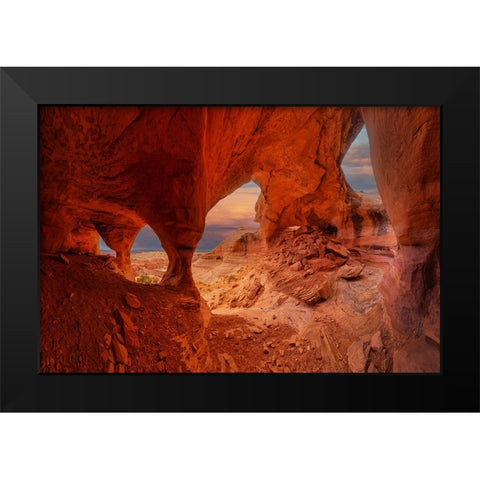 Hidden Wonder in Badland Black Modern Wood Framed Art Print by Zheng, Michael