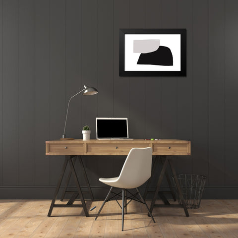 Abstractions No 5 Black Modern Wood Framed Art Print by uplusmestudio