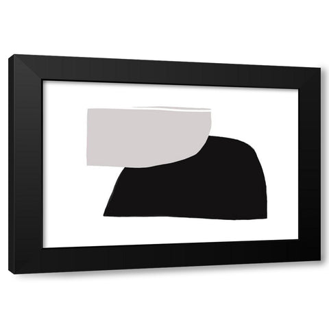 Abstractions No 5 Black Modern Wood Framed Art Print with Double Matting by uplusmestudio