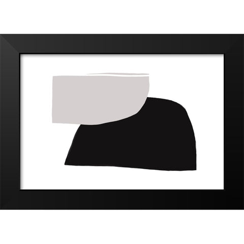 Abstractions No 5 Black Modern Wood Framed Art Print by uplusmestudio
