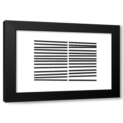 Calming Lines No 2 Black Modern Wood Framed Art Print by uplusmestudio