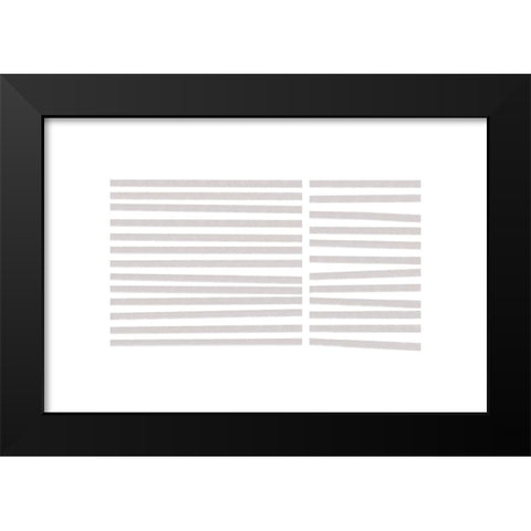 Calming Lines No 3 Black Modern Wood Framed Art Print by uplusmestudio