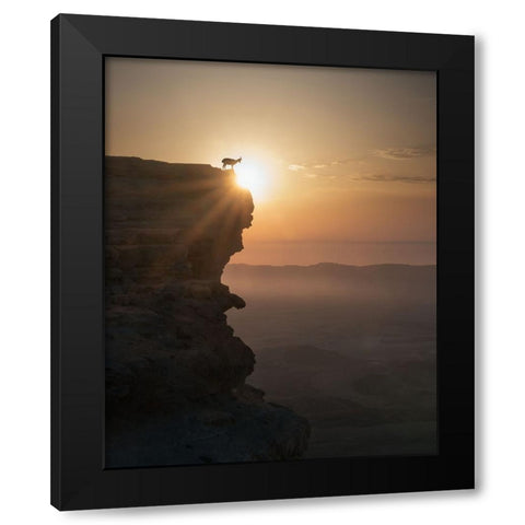 Desert Sunrise Black Modern Wood Framed Art Print with Double Matting by Jonas, Nadav