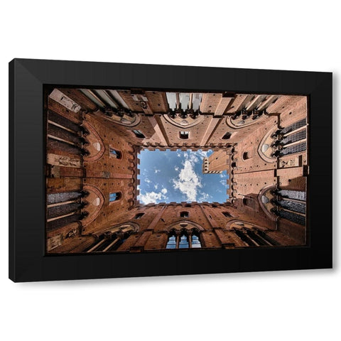 Looking up the Torre del Mangia Black Modern Wood Framed Art Print by Echteld, Michael
