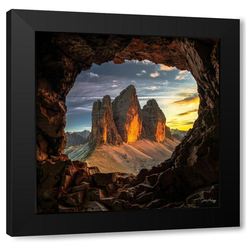 Window of Beautiful Sunset Black Modern Wood Framed Art Print with Double Matting by Khafagy, Sadek