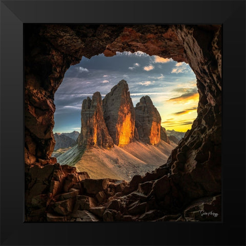 Window of Beautiful Sunset Black Modern Wood Framed Art Print by Khafagy, Sadek