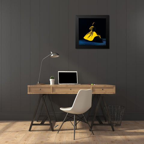 Yellow breaks darkness Black Modern Wood Framed Art Print by Ragab, Hesham