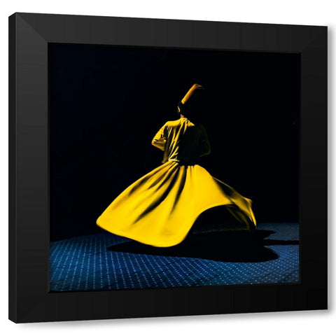 Yellow breaks darkness Black Modern Wood Framed Art Print with Double Matting by Ragab, Hesham