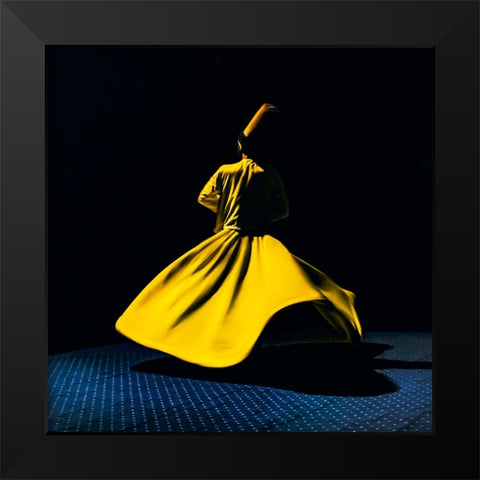 Yellow breaks darkness Black Modern Wood Framed Art Print by Ragab, Hesham