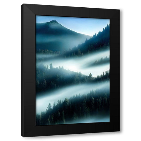 FLY OOVER THE MOUNTAIN Black Modern Wood Framed Art Print by Allicot, Manu