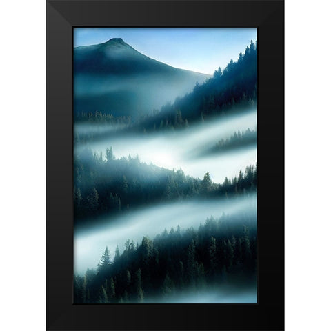 FLY OOVER THE MOUNTAIN Black Modern Wood Framed Art Print by Allicot, Manu