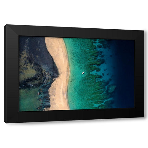 Strat of colors Black Modern Wood Framed Art Print with Double Matting by Gabriel, Barathieu