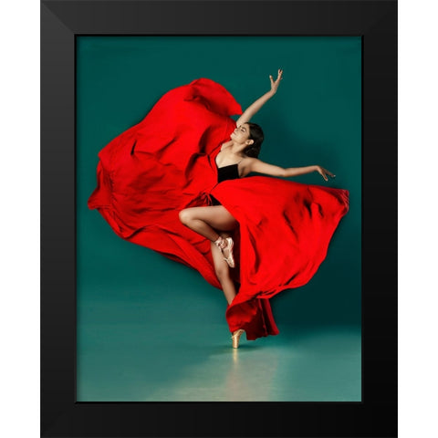 BALLERINA Black Modern Wood Framed Art Print by Chattopadhyay, Debasish