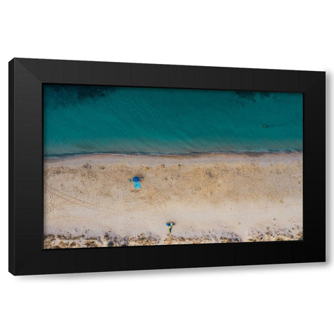 a day at the beach Black Modern Wood Framed Art Print by Chiriaco, Carmine