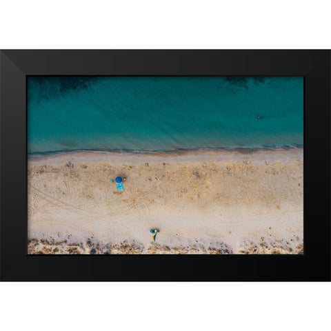a day at the beach Black Modern Wood Framed Art Print by Chiriaco, Carmine