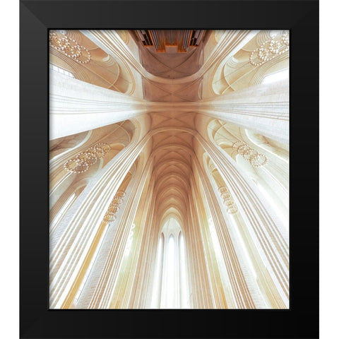 Minimal Church I Black Modern Wood Framed Art Print by Edengalan