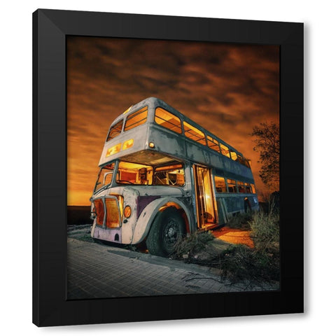 Bus to hell Black Modern Wood Framed Art Print by Rodriguez de, Enrique